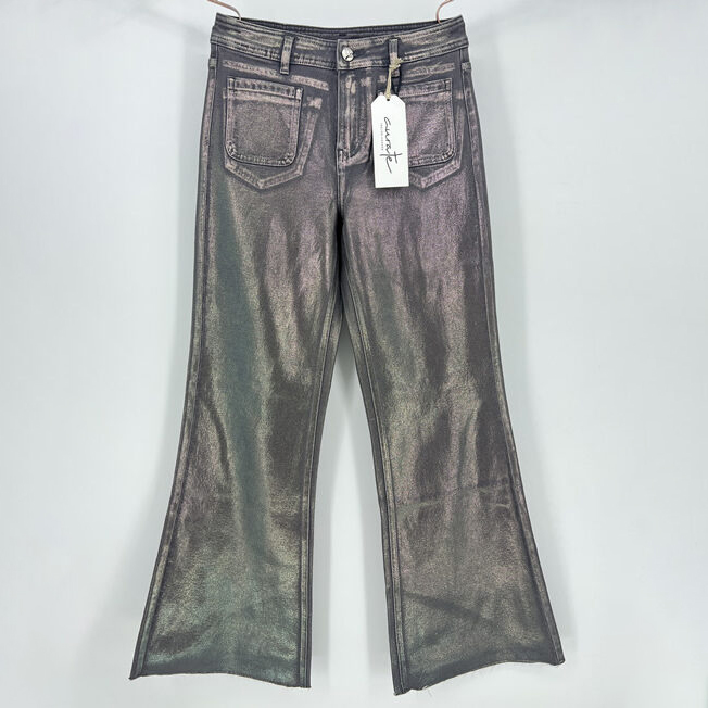 Metallic Coated Flare Jeans | Factory Direct OEM & ODM Available