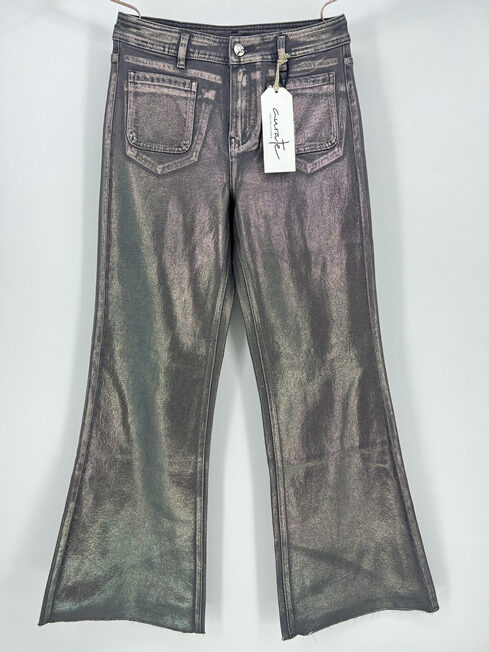 Metallic Coated Flare Jeans | Factory Direct OEM & ODM Available - Image 3