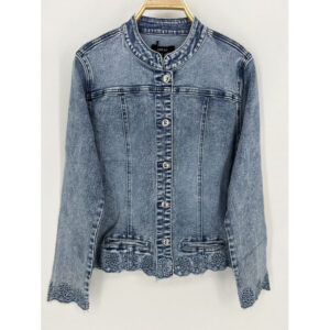 Stylish Denim Jacket with Lace Detail
