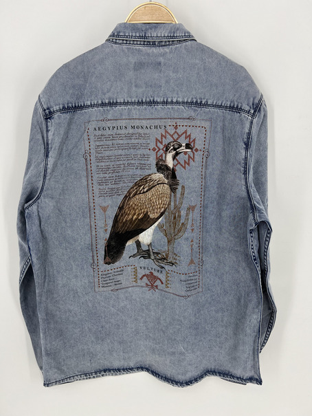 PREMIUM BOTANICAL SILVER PRINT DENIM JACKET - Image 5