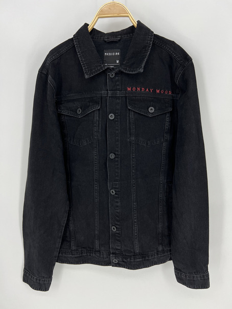 PREMIUM BOTANICAL SILVER PRINT DENIM JACKET - Image 6