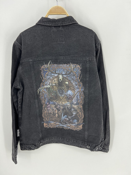 PREMIUM BOTANICAL SILVER PRINT DENIM JACKET - Image 9