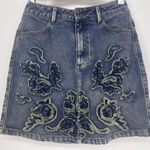 Appliqué Denim Skirt